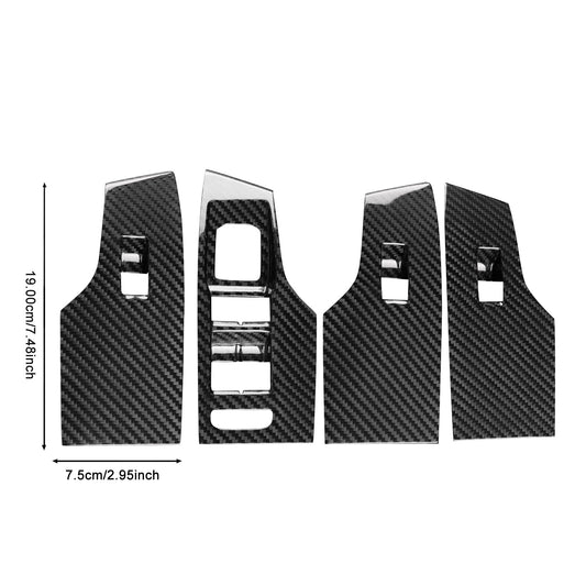 Car Door Window Lift Panel Cover Carbon Fiber for SEAT Ibiza Arona 2022-2026 - detail view