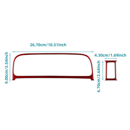 Carbon Fiber Center Air Outlet Frame Sticker Red for Volkswagen Polo 2015-2017（U.S. Stock）