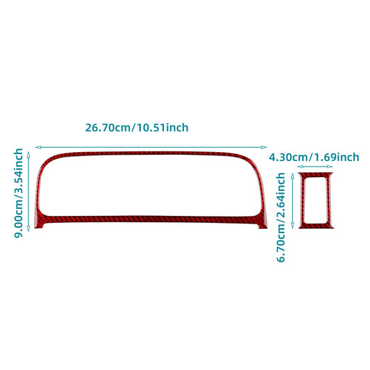 Carbon Fiber Center Air Outlet Frame Sticker Red for Volkswagen Polo 2015-2017（U.S. Stock）