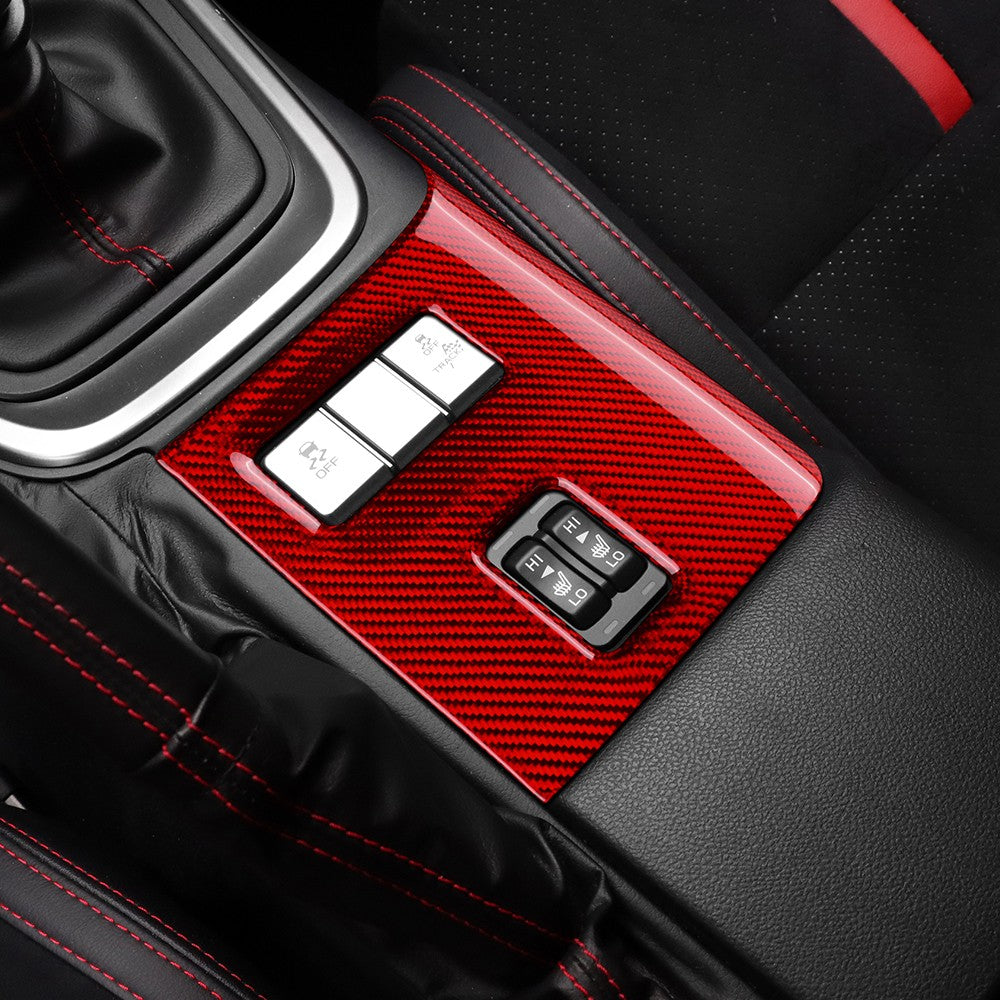 Car Center Seat Heating Button Cover Carbon Fiber for Subaru BRZ GR86 2021-2026 - detail view 5