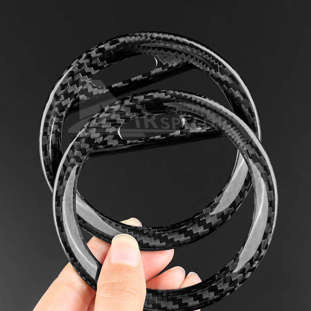 Car Center Side Air Outlet Frame Cover Black Carbon Fiber for FIAT 500 2008-2015 - detail view 8