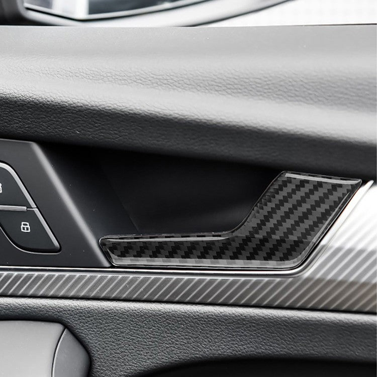 For Audi Q5 2018-2024 Inner Door Pull Handle Trim Black Carbon Fiber LHD RHD Set（U.S. Stock）