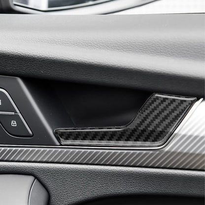 For Audi Q5 2018-2024 Inner Door Pull Handle Trim Black Carbon Fiber LHD RHD Set（U.S. Stock）