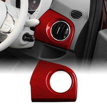 RED CarbonFiber Driver Side Air Outlet Cover for Fiat 500 08-23 Abarth 595 12-23