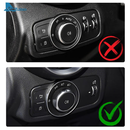 For Alfa Romeo Giulia 15-2016 Headlight Switch Button Frame Sticker Carbon Fiber（U.S. Stock）