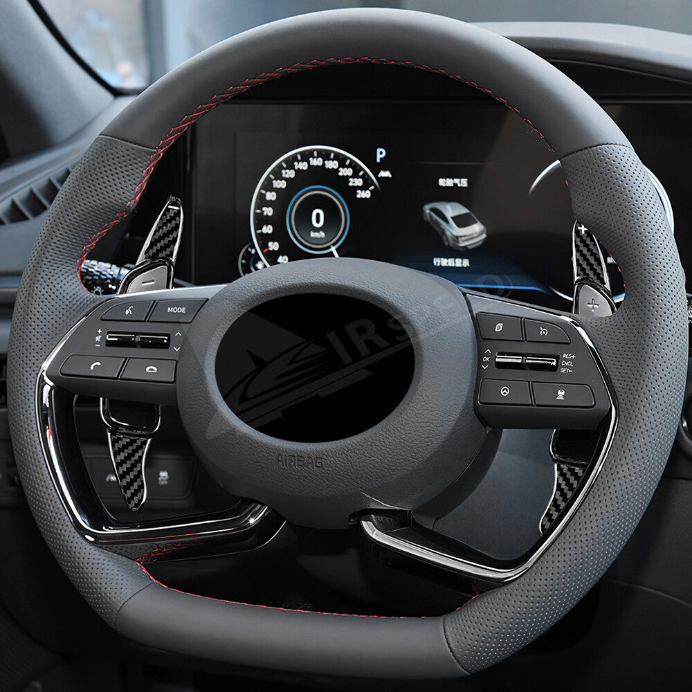 Real Carbon Fiber Paddle Shift Extension Trim For HYUNDAI Genesis G70 2015-2022
