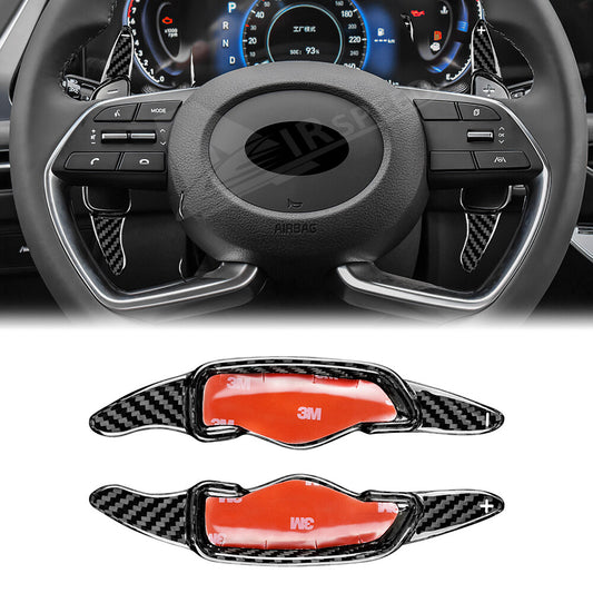 Real Carbon Fiber Paddle Shift Extension Trim For HYUNDAI Genesis G70 2015-2022