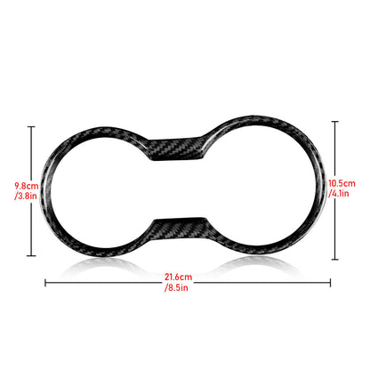 Cup Holder Cover Interior For Ford Mustang 15-2021 REAL HARD Black Carbon Fiber - detail view