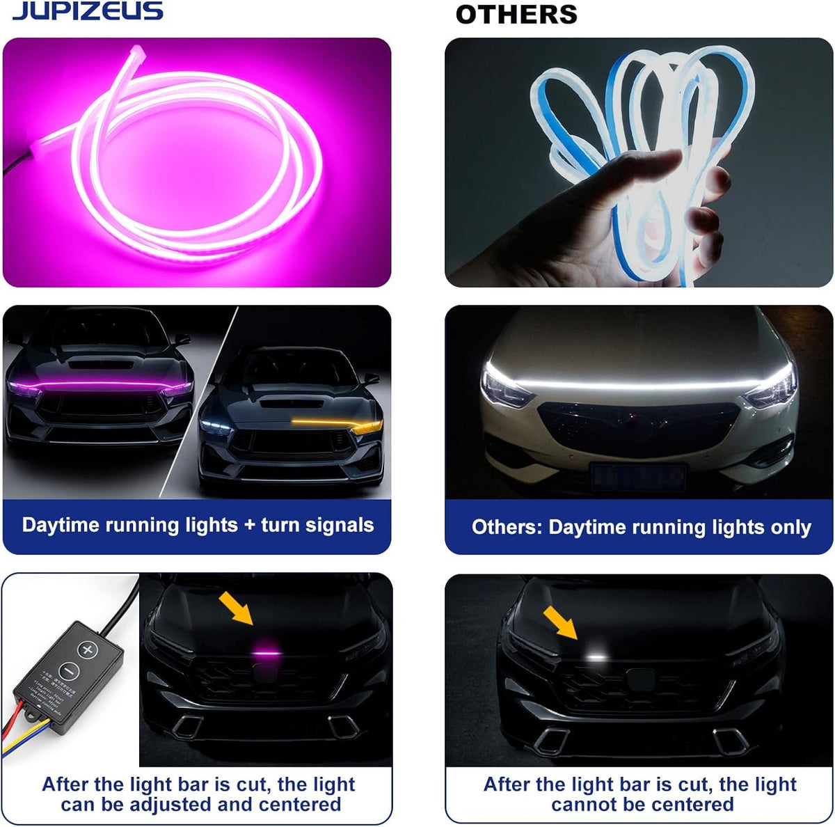 For Universal Vehicle 2M Waterproof Hood Daytime Running Light - FREE GIFT