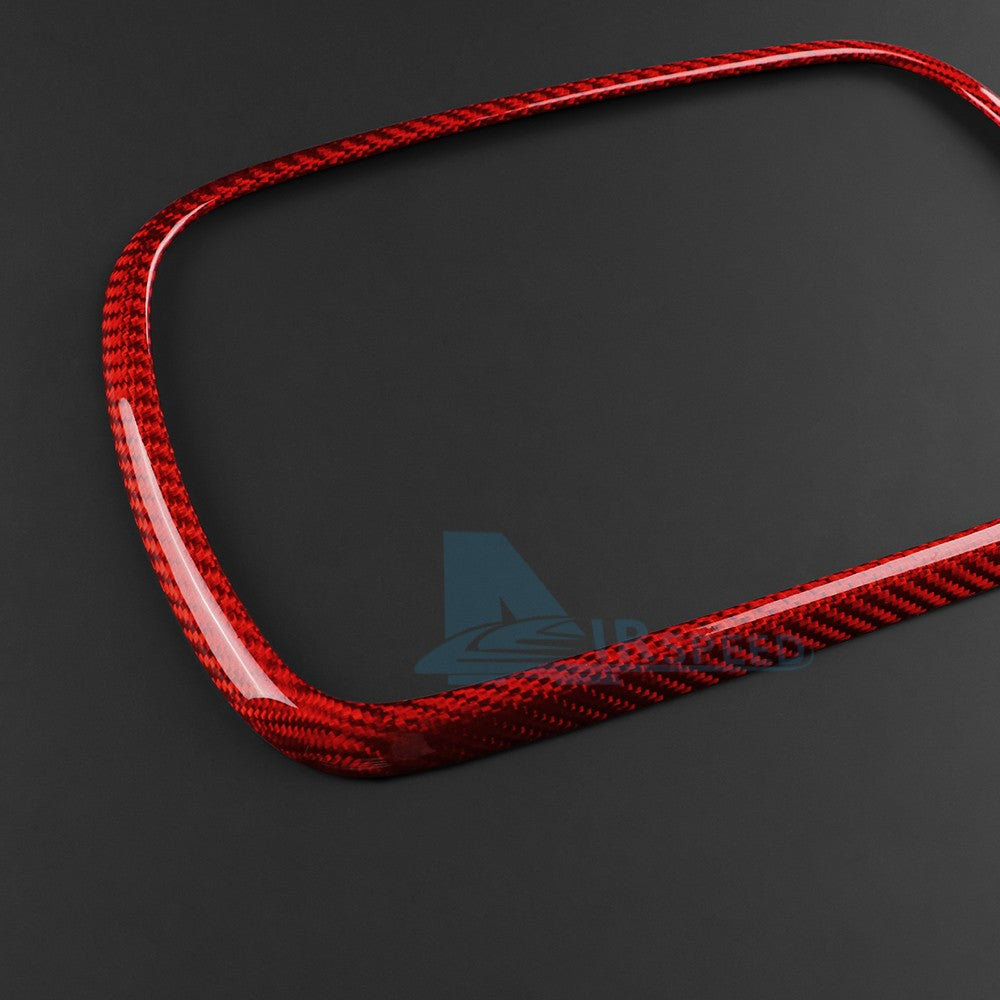 Red Center Navigation Frame Cover Carbon Fiber for FIAT 500 Abarth 595 2016-2024 - detail view 10