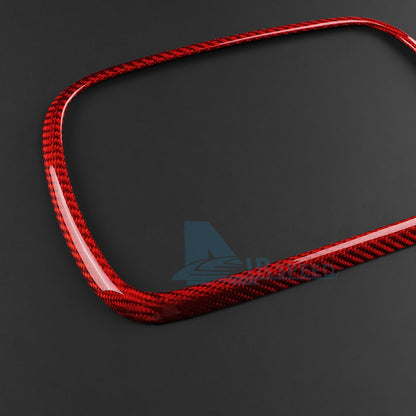 Red Center Navigation Frame Cover Carbon Fiber for FIAT 500 Abarth 595 2016-2024 - detail view 10