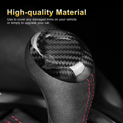 For Chevrolet Camaro 16-23 REAL HARD Carbon Fiber Gear Shifter knob Cover Black
