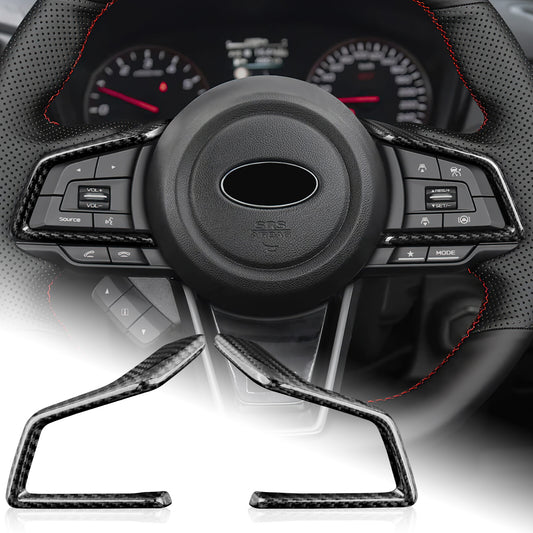 REAL HARD Carbon Fiber Steering Wheel Button Frame Cover For Subaru WRX 22-2023 - product view