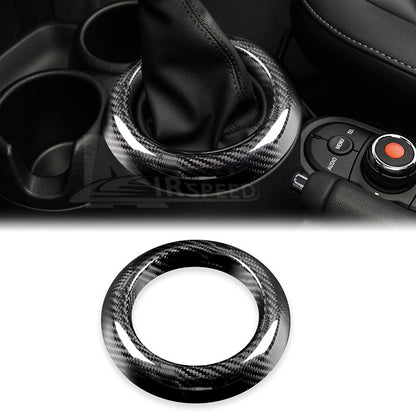For Mini Cooper F-Series Black Hard Carbon Fiber Gear Shift Panel Frame Cover - product view