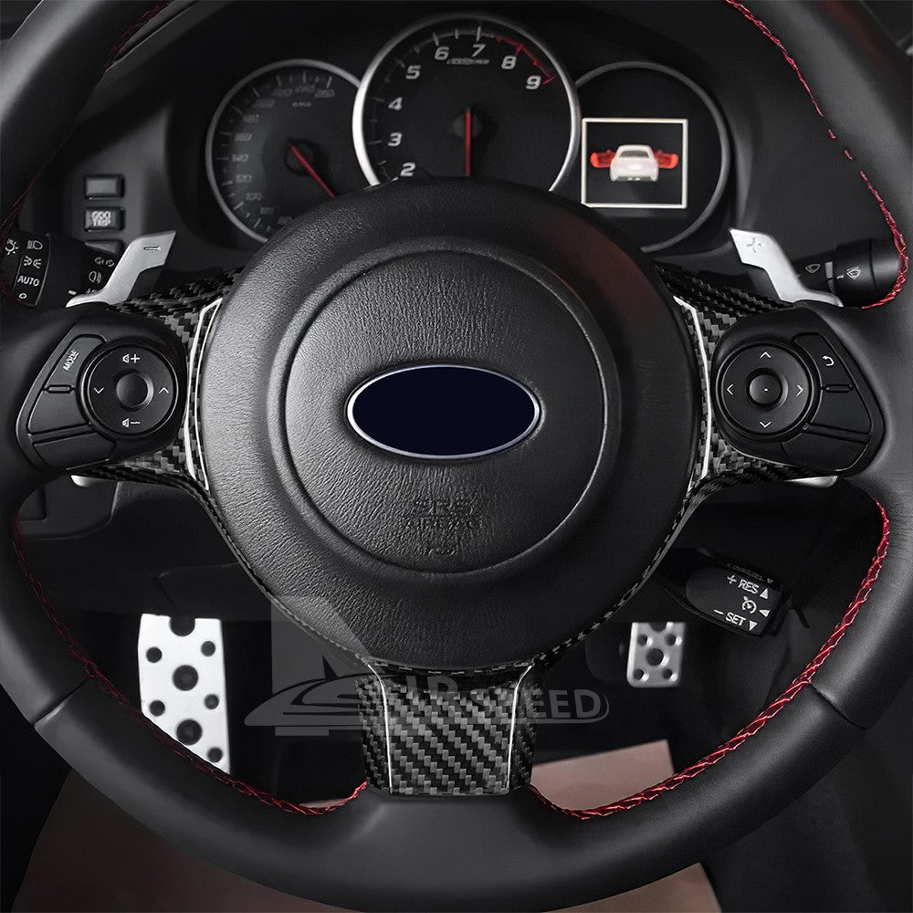 Steering Wheel Frame Cover HARD Carbon Fiber for Subaru BRZ Toyota 86 2017-2023 - detail view 7