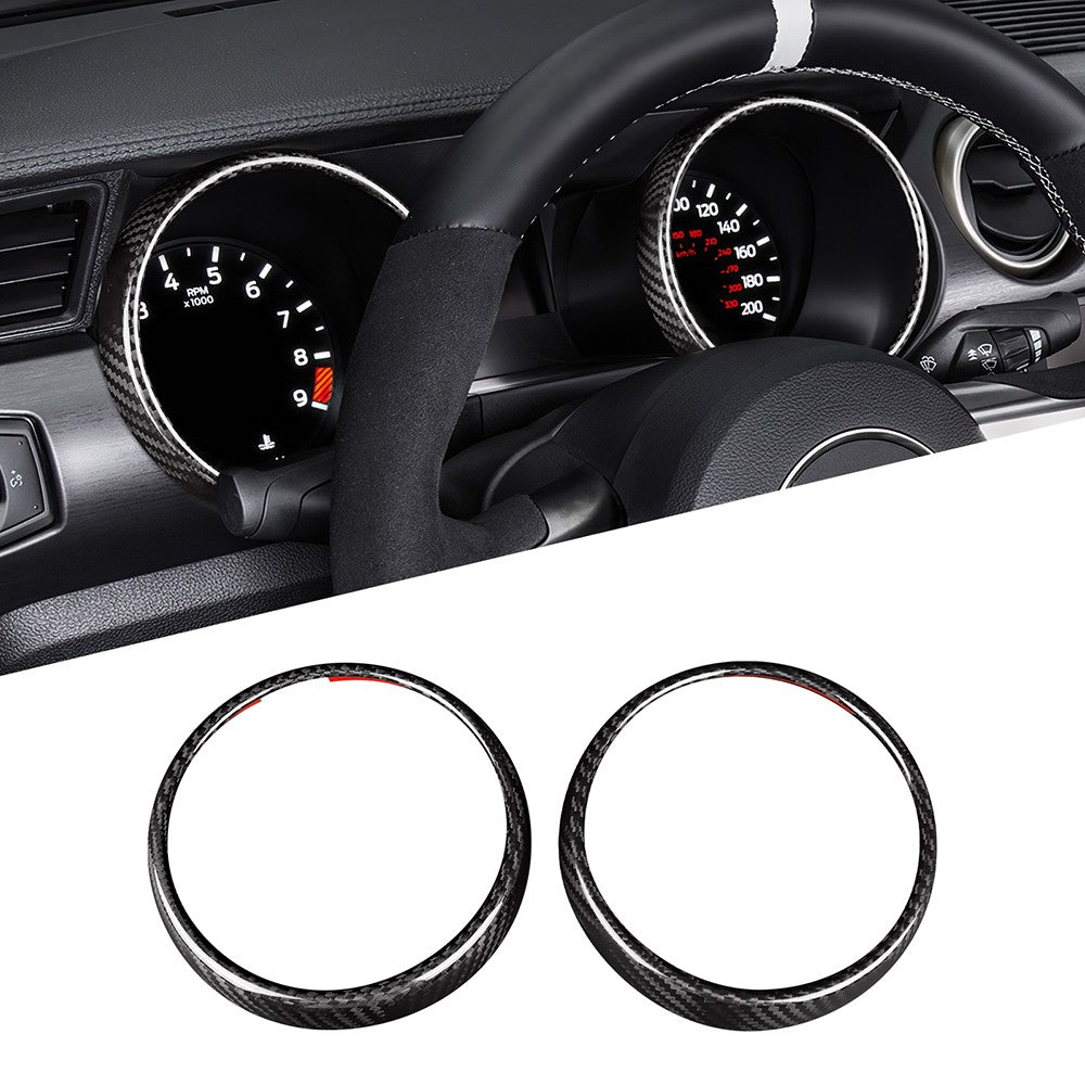 Car Center Speedometer Frame Cover Trim Carbon Fiber for Ford Mustang 2015-2023 - product view