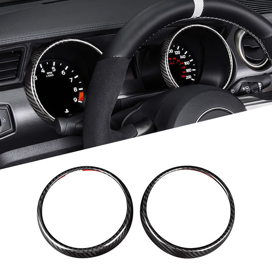 Car Center Speedometer Frame Cover Trim Carbon Fiber for Ford Mustang 2015-2023 - product view