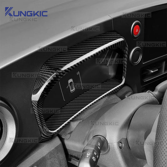 LHD Black Hard Carbon Speedometer Bezel Trim For Toyota GR Yaris 2025-2026 - detail view