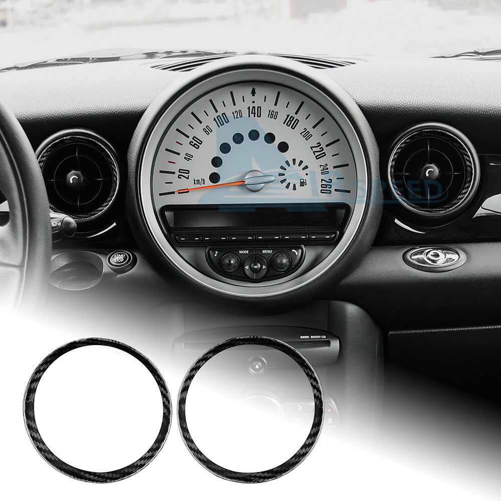 Black Hard Carbon Fiber Air Vent Outlet Cover For Mini R55 R56 R57 2007-2013 - product view