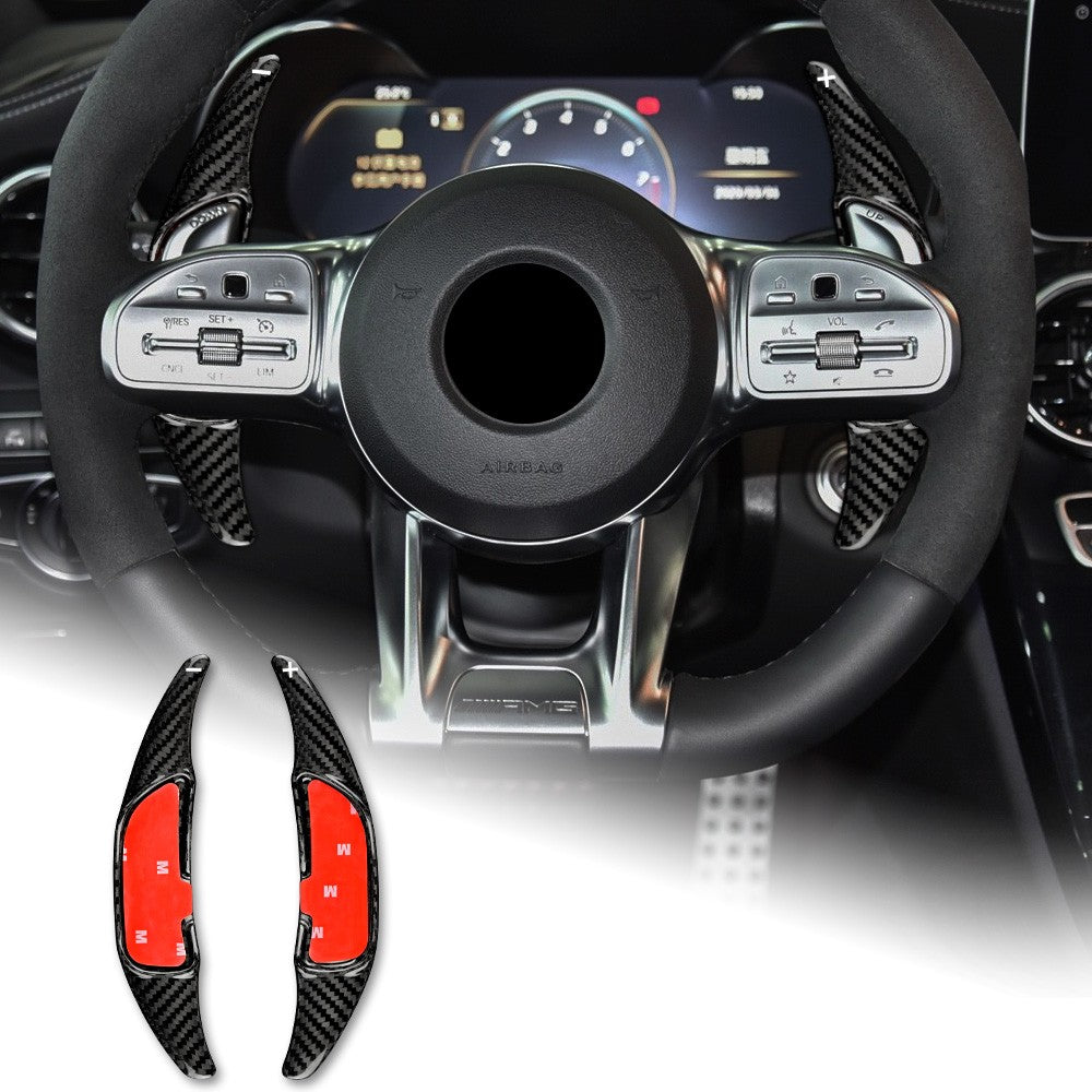 Black Steering Wheel Paddle Shifter Extension For Benz E63 E53 E43 GLA45 2016-19