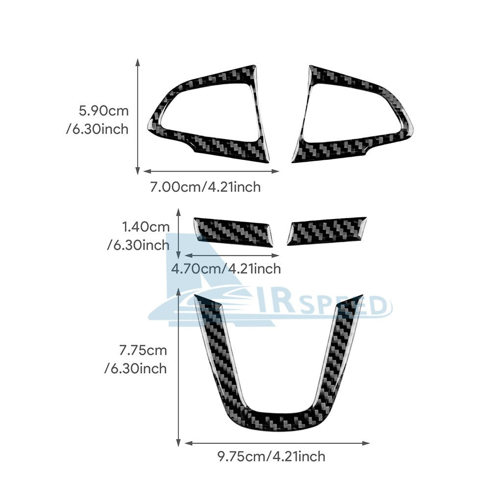 For Ford Focus SE ST RS 2015-2018 Steering Wheel Panel Sticker Trim Carbon Fiber（U.S. Stock）