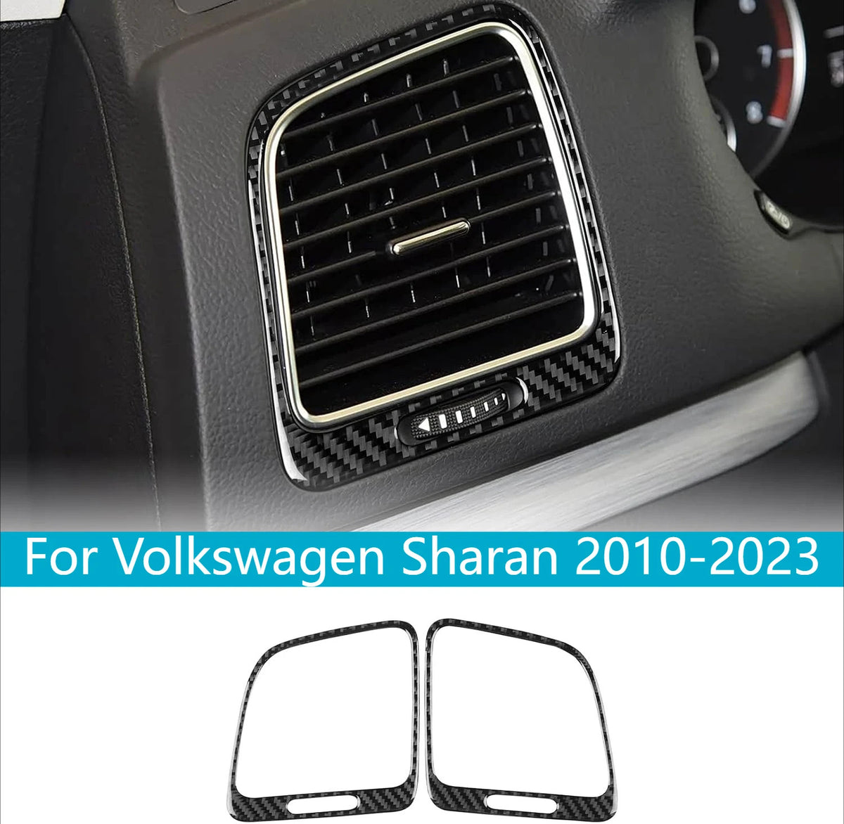 For 2010-2023 Sharan Dashboard Air Outlet Red Carbon Frame（U.S. Stock）