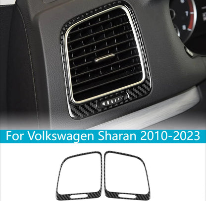 For 2010-2023 Sharan Dashboard Air Outlet Red Carbon Frame（U.S. Stock）