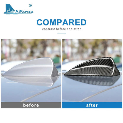 19.3cm Black Dry Carbon Fiber Antenna Cover For BMW E90 2004-2011 - detail view 6