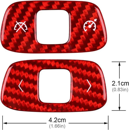 Red Dry Carbon 2-Key Volume Trim White Letter For Corvette C8 2020-2023