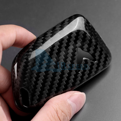 REAL HARD Carbon Fiber Black Car Key Case Key Shell For Corvette C8 2020-2023