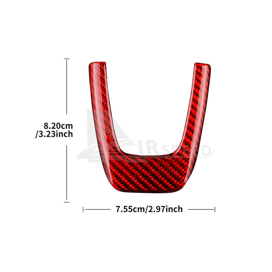 REAL HARD Carbon Fiber Steering Wheel Cover RED For Fiat 500 Abarth 595 2012-2015