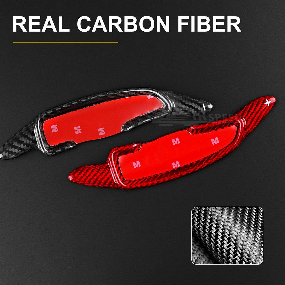 For Hyundai Genesis 2021-2022 Red Carbon Steering Wheel Paddle Shifter Extension