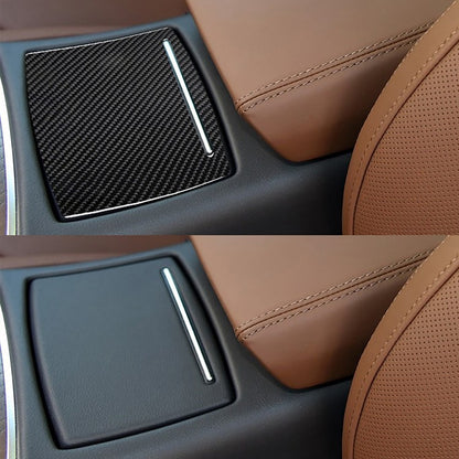 For Audi A6 A7 S6 S7 12-18 Water Cup Holder Cover Plate Trim Black Carbon Fiber（U.S. Stock）