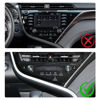 Style C Black Carbon Fiber Knob Frame for Toyota Camry 2018-2024 LHD - FREE GIFT