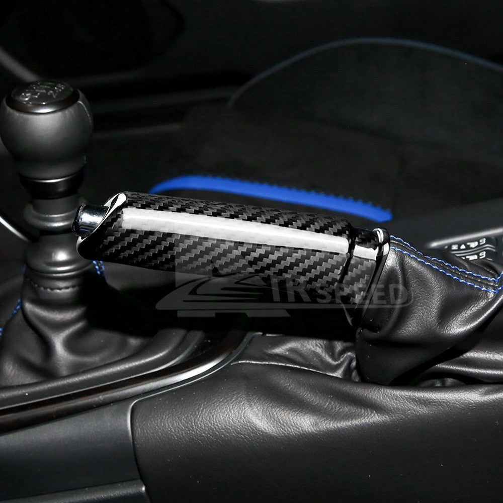 Black Hard Carbon Handbrake Sleeve For Subaru WRX 22+ BRZ GR86 21-26 - detail view 7