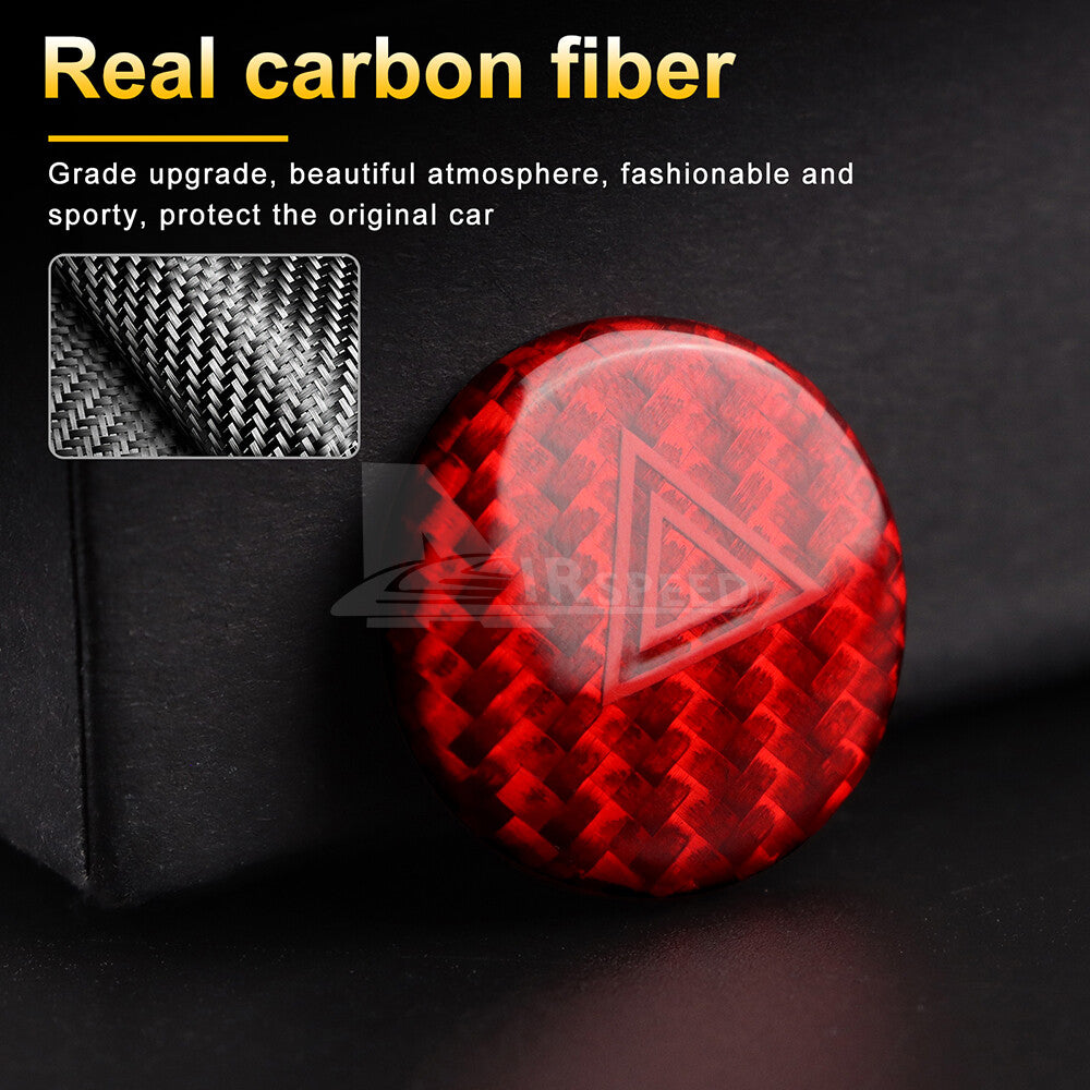 For Subaru WRX 2022-2023 Caution Light Button Panel Cover HARD Carbon Fiber RED - detail view 7