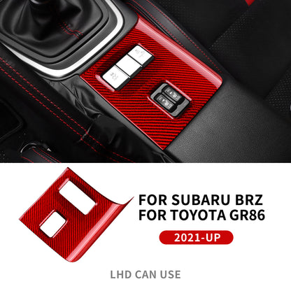 Car Center Seat Heating Button Cover Carbon Fiber for Subaru BRZ GR86 2021-2026 - detail view 11
