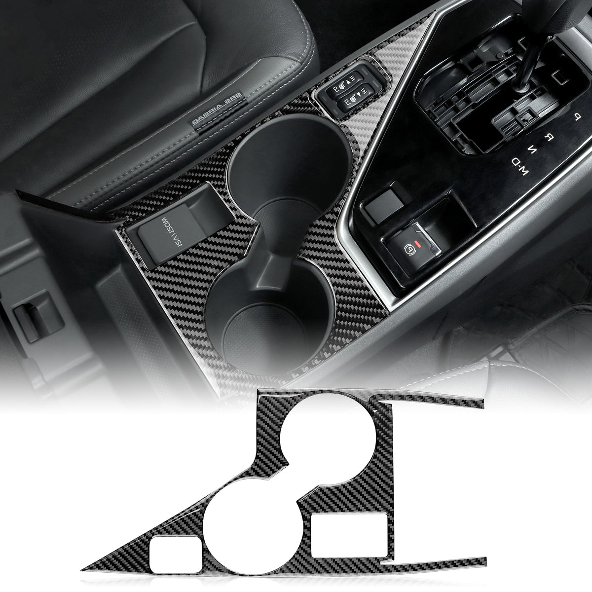 Car Center Water Cup Holder Panel Sticker Black for Subaru Crosstrek 2024-2026 - product view