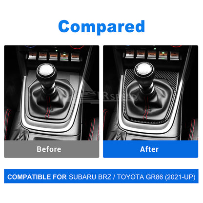 Car Gear Shift Panel Sticker Carbon Fiber for Subaru BRZ Toyota GR86 2021-2026 - detail view 4