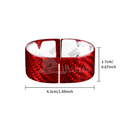 For FIAT 500 2020-2024 Car Steering Wheel Trim Ring Cover Trim Red Carbon Fiber - detail view