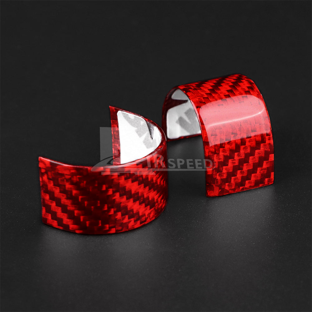 For FIAT 500 2020-2024 Car Steering Wheel Trim Ring Cover Trim Red Carbon Fiber - detail view 7