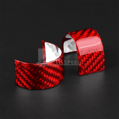 For FIAT 500 2020-2024 Car Steering Wheel Trim Ring Cover Trim Red Carbon Fiber - detail view 7