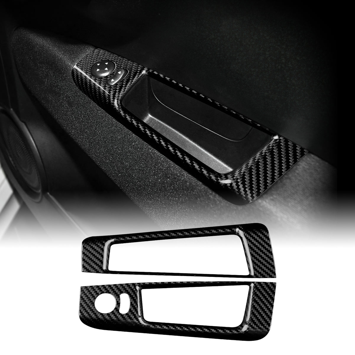 Door Window Lift Frame Cover Carbon Fiber for FIAT 500 08-24 Abarth 595 12-24 - product view