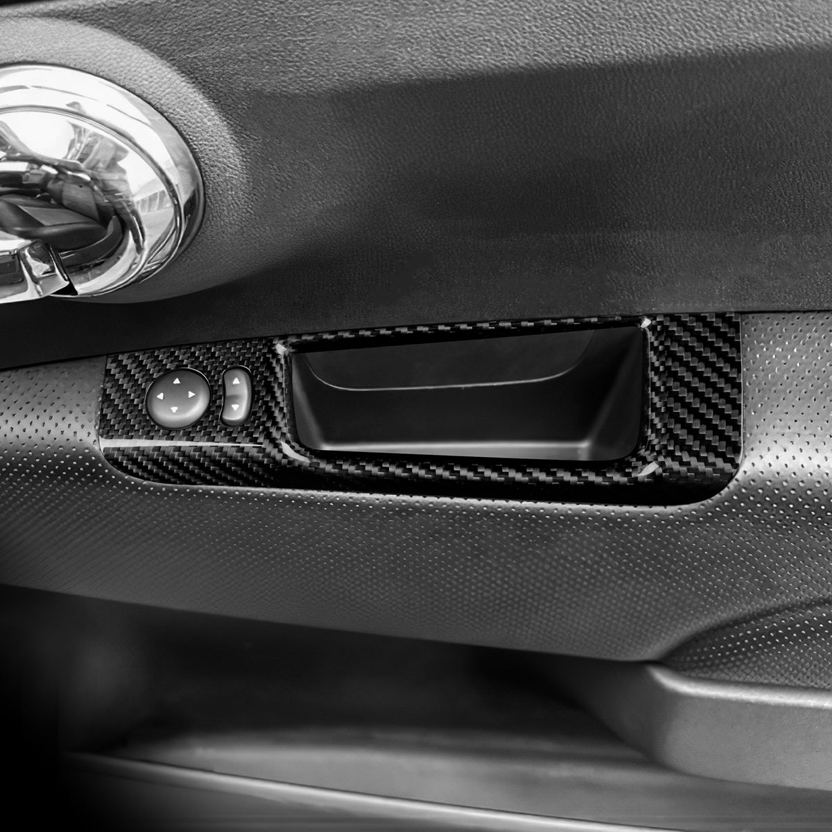 Door Window Lift Frame Cover Carbon Fiber for FIAT 500 08-24 Abarth 595 12-24 - detail view 7