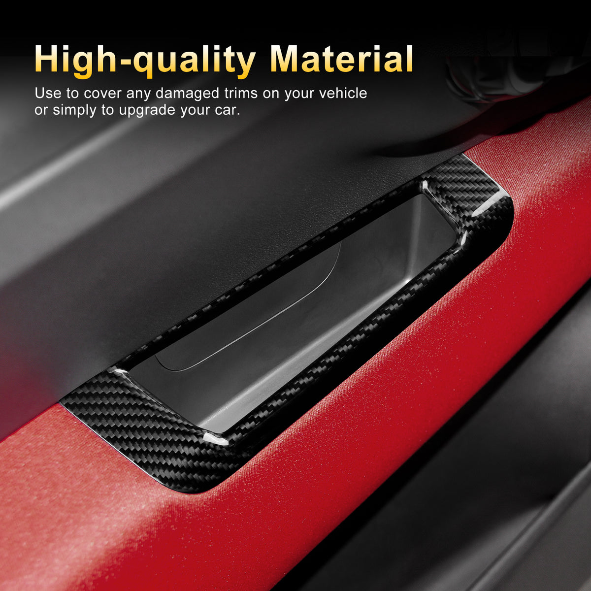 Door Window Lift Frame Cover Carbon Fiber for FIAT 500 08-24 Abarth 595 12-24 - detail view 5