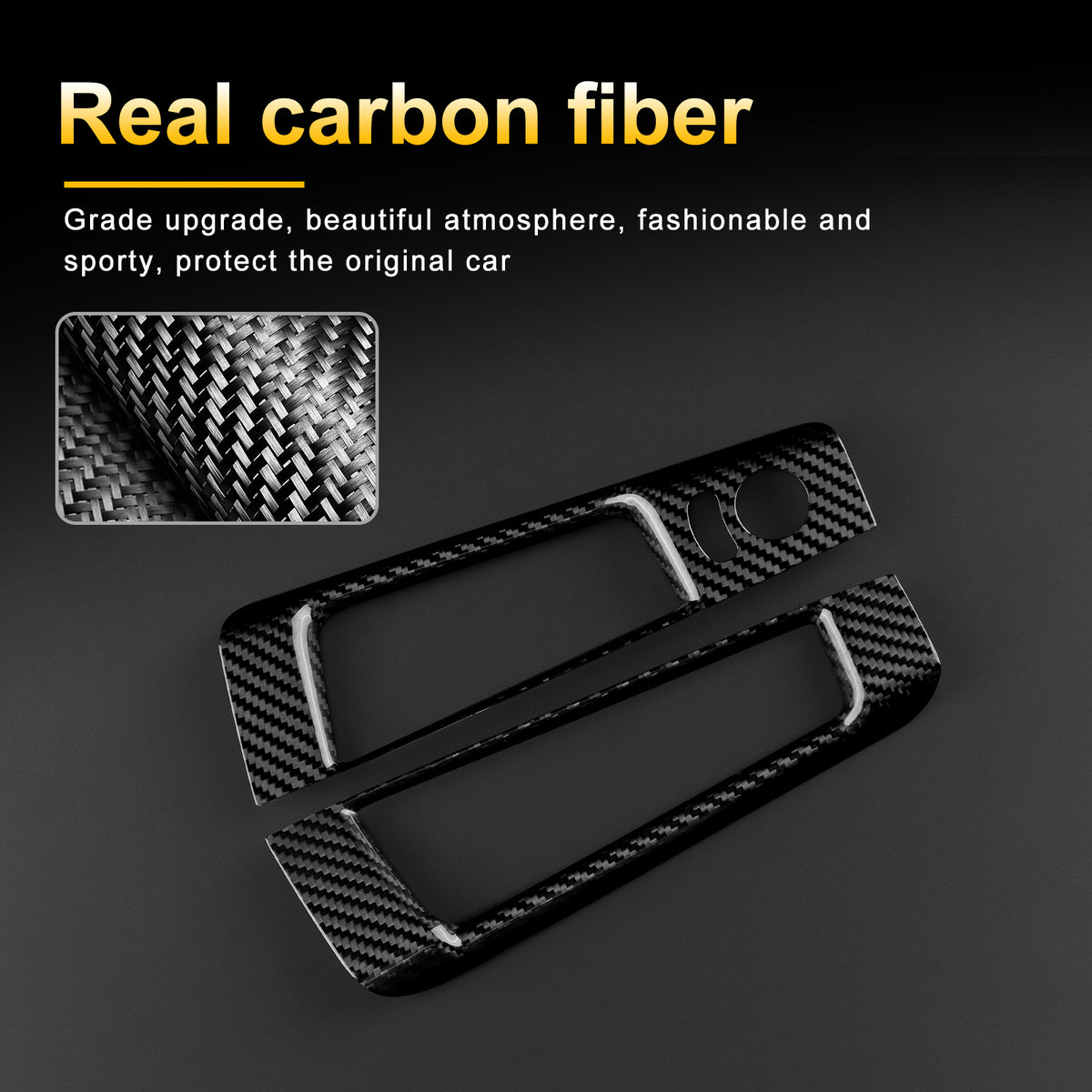 Door Window Lift Frame Cover Carbon Fiber for FIAT 500 08-24 Abarth 595 12-24 - detail view 6