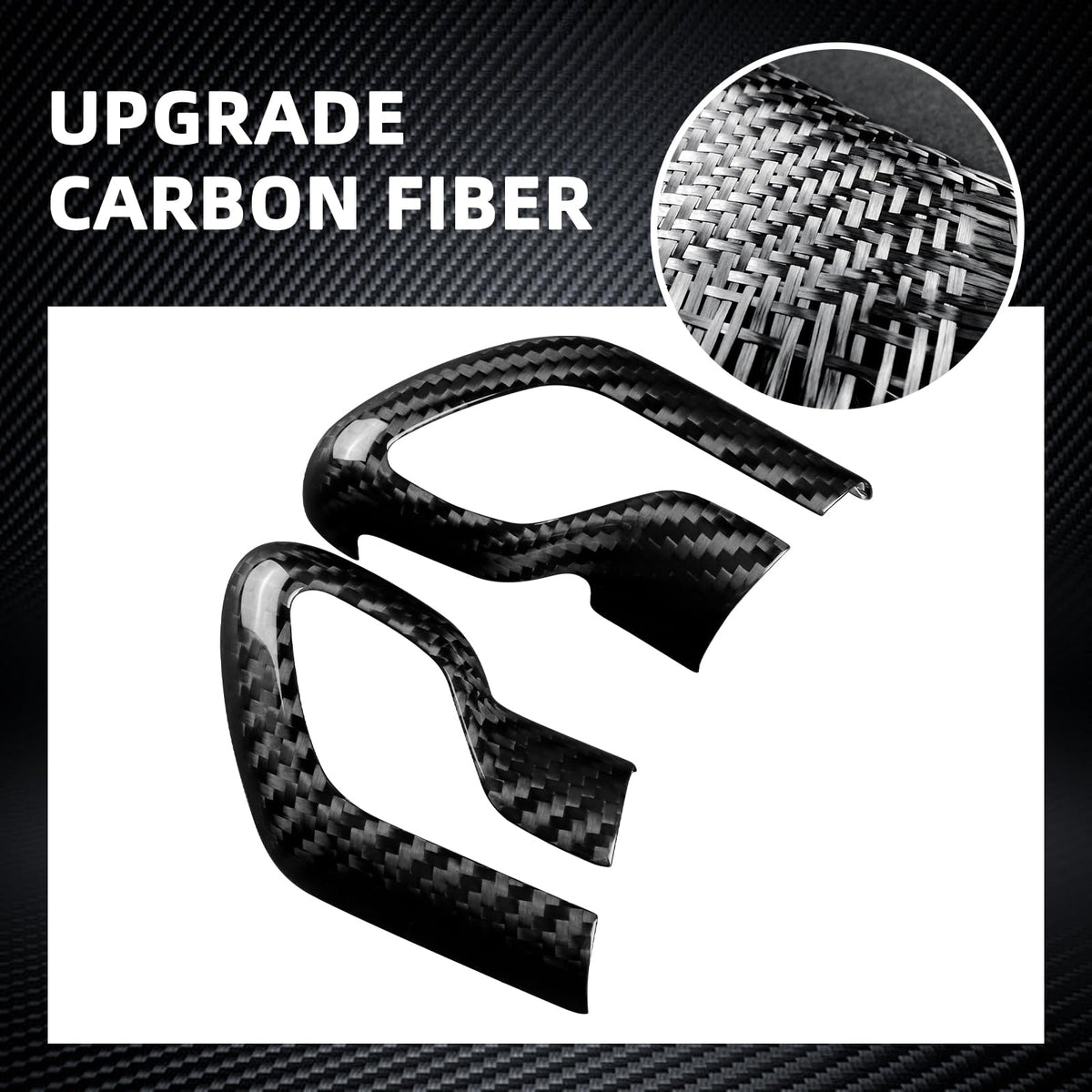 AIRSPEED Real Hard Carbon Fiber Gearshift Hood Button Frame Covers for Hyundai Elantra N (2021-2025), Interior Decor Decal Car Accessories, Black - product view