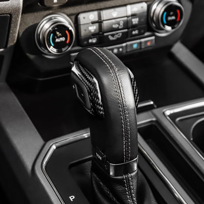 AIRSPEED for Ford F150 Carbon Fiber Gear Shift Knob Cover, Carbon Gear Head Interior Trim Accessory - detail view 3