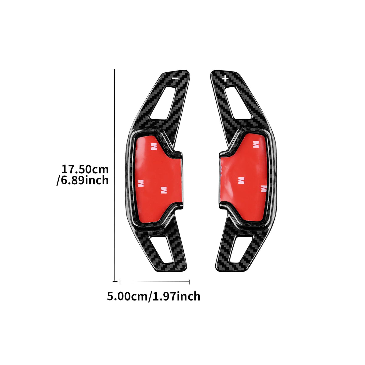 AIRSPEED Hard Carbon Fiber Steering Wheel Paddles for Ford Mustang (2024-2026), Decor Interior Center Console Car Accessories Black - detail view 5