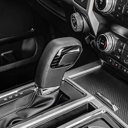 AIRSPEED for Ford F150 Carbon Fiber Gear Shift Knob Cover, Carbon Gear Head Interior Trim Accessory - detail view 4